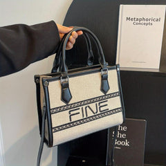 Women's Letter Embroidery Shoulder Bag Stylish Satchel