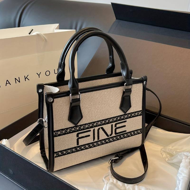 Women's Letter Embroidery Shoulder Bag Stylish Satchel