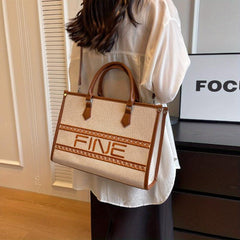 Women's Letter Embroidery Shoulder Bag Stylish Satchel