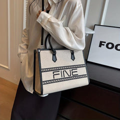 Women's Letter Embroidery Shoulder Bag Stylish Satchel