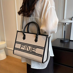 Women's Letter Embroidery Shoulder Bag Stylish Satchel