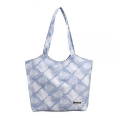 Denim Pattern Satchel Bag Niche Storage Handbag For Work & School