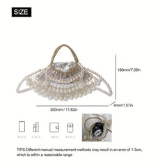 Classic Pearl Clutch Bag Elegant Beaded Evening Bag