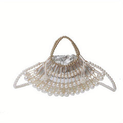 Classic Pearl Clutch Bag Elegant Beaded Evening Bag