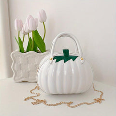 Pumpkin Shaped Satchel Novelty Crossbody Bag Halloween Candy Bag