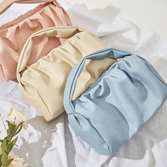 Stylish Ruched Satchel Handbag Zipper Bag