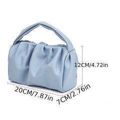 Stylish Ruched Satchel Handbag Zipper Bag