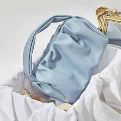Stylish Ruched Satchel Handbag Zipper Bag