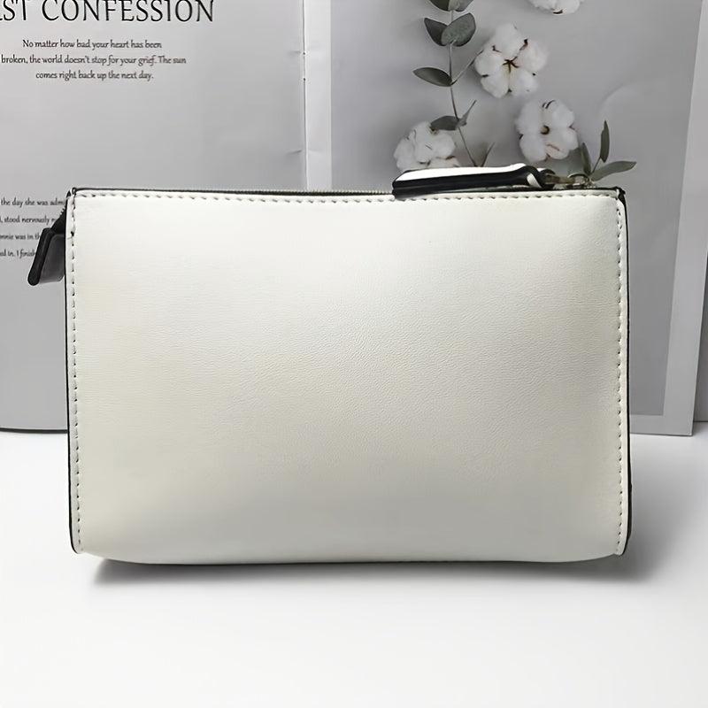 Colorblock Envelop Pattern Clutch Pouch Zipper Coin Purse