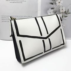 Colorblock Envelop Pattern Clutch Pouch Zipper Coin Purse
