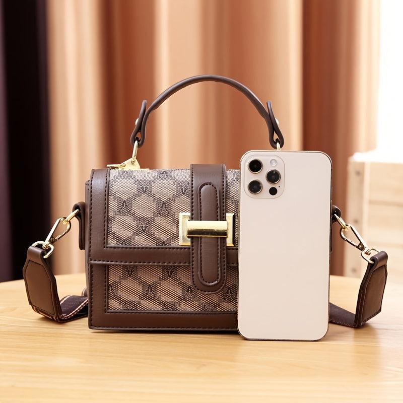 Geometric Pattern Square Handbag Shoulder Bag Purse