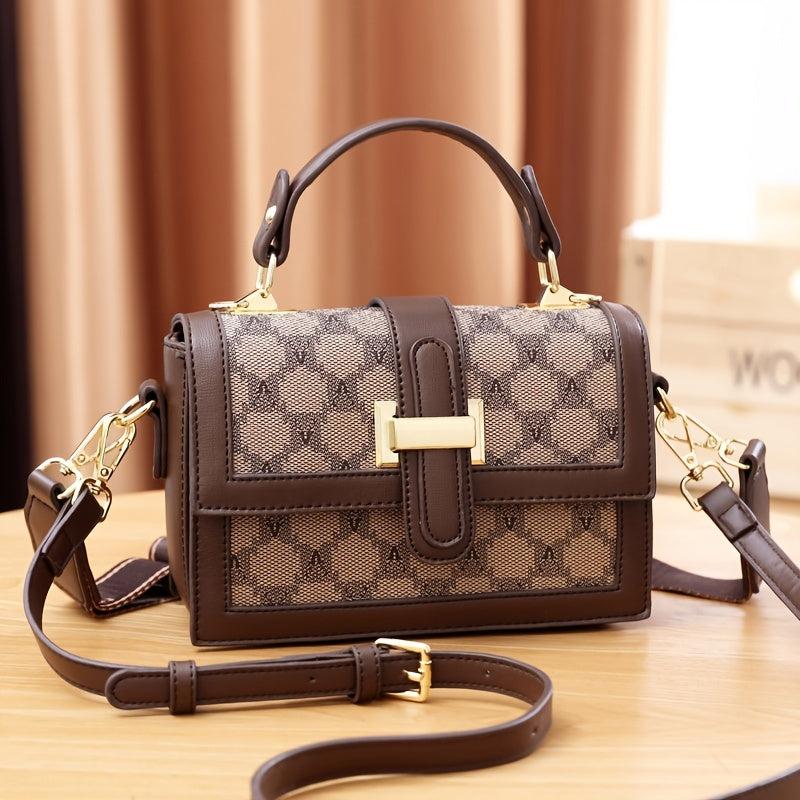 Geometric Pattern Square Handbag Shoulder Bag Purse