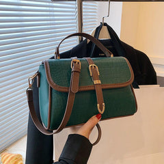 Crocodile Pattern Crossbody Bag Vintage Handbag & Shoulder Purse
