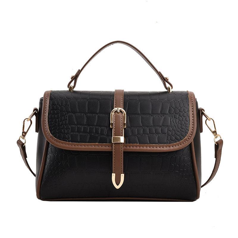 Crocodile Pattern Crossbody Bag Vintage Handbag & Shoulder Purse