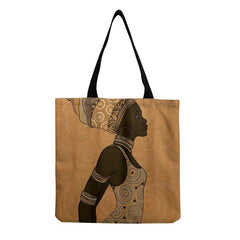 3D Printed African Woman Tote Bag Fashionable Handbag For Shopping & Travel