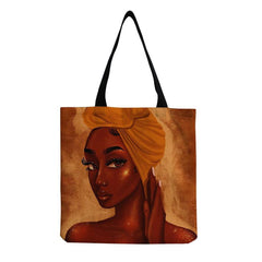 3D Printed African Woman Tote Bag Fashionable Handbag For Shopping & Travel