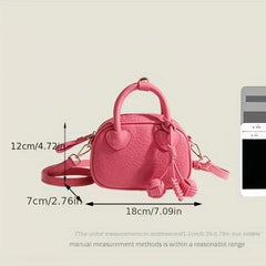Lychee Pattern Boston Bag Crossbody Satchel