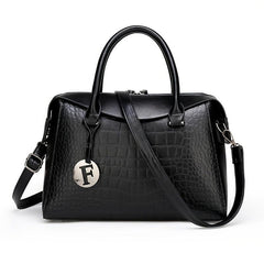 Crocodile Embossed Crossbody Bag With Stylish Double Handle