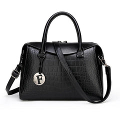 Crocodile Embossed Crossbody Bag With Stylish Double Handle