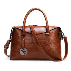 Crocodile Embossed Crossbody Bag With Stylish Double Handle