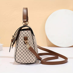 Small Top Handle Satchel Crossbody Bag PU Leather Tote Handbag