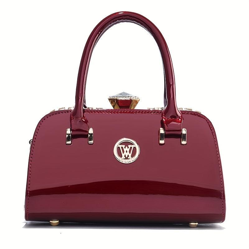 Rhinestone Satchel Bag Classic Handbag for Work Women's Shoulder Bag