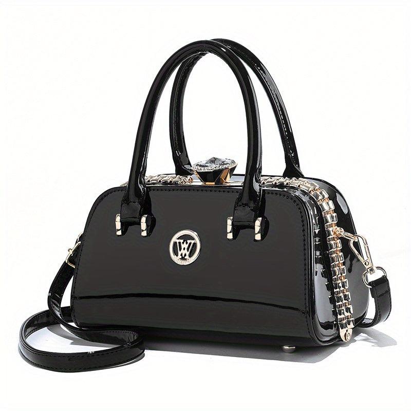 Rhinestone Satchel Bag Classic Handbag for Work Women's Shoulder Bag