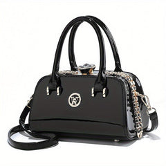 Rhinestone Satchel Bag Classic Handbag for Work Women's Shoulder Bag