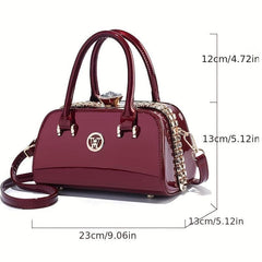 Rhinestone Satchel Bag Classic Handbag for Work Women's Shoulder Bag