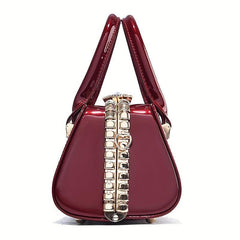 Rhinestone Satchel Bag Classic Handbag for Work Women's Shoulder Bag
