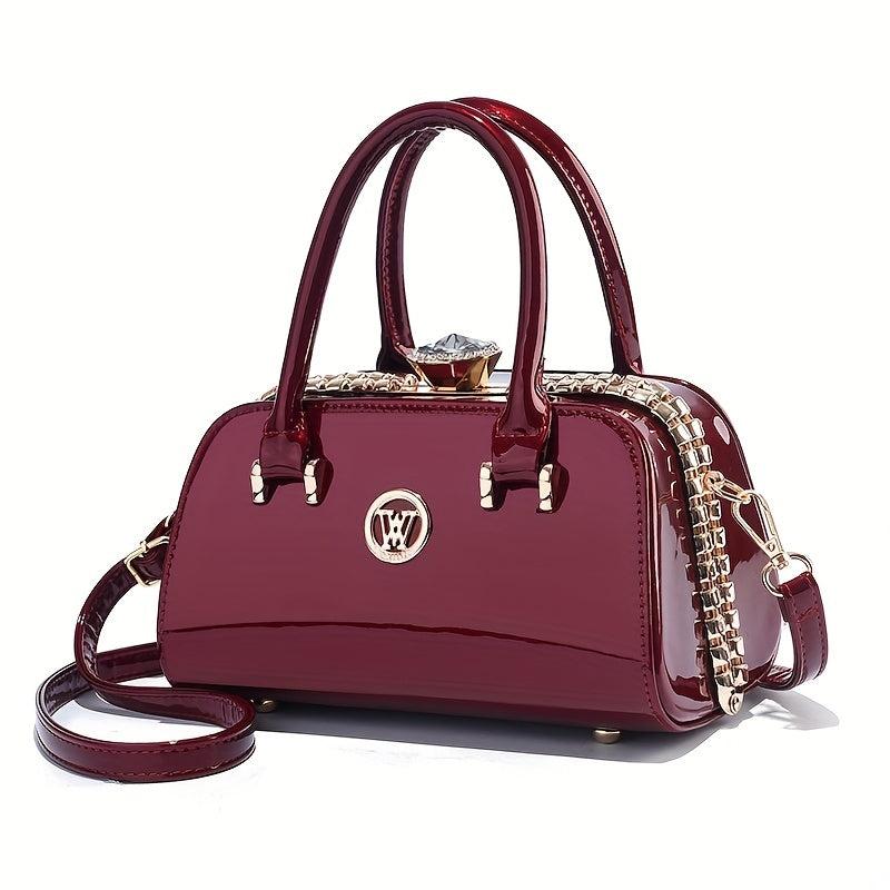 Rhinestone Satchel Bag Classic Handbag for Work Women's Shoulder Bag