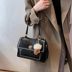 Retro Pocket Underarm Bag PU Leather Crossbody Handbag Purse