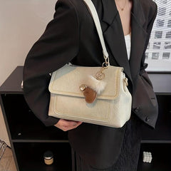 Retro Pocket Underarm Bag PU Leather Crossbody Handbag Purse