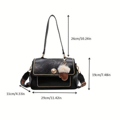 Retro Pocket Underarm Bag PU Leather Crossbody Handbag Purse