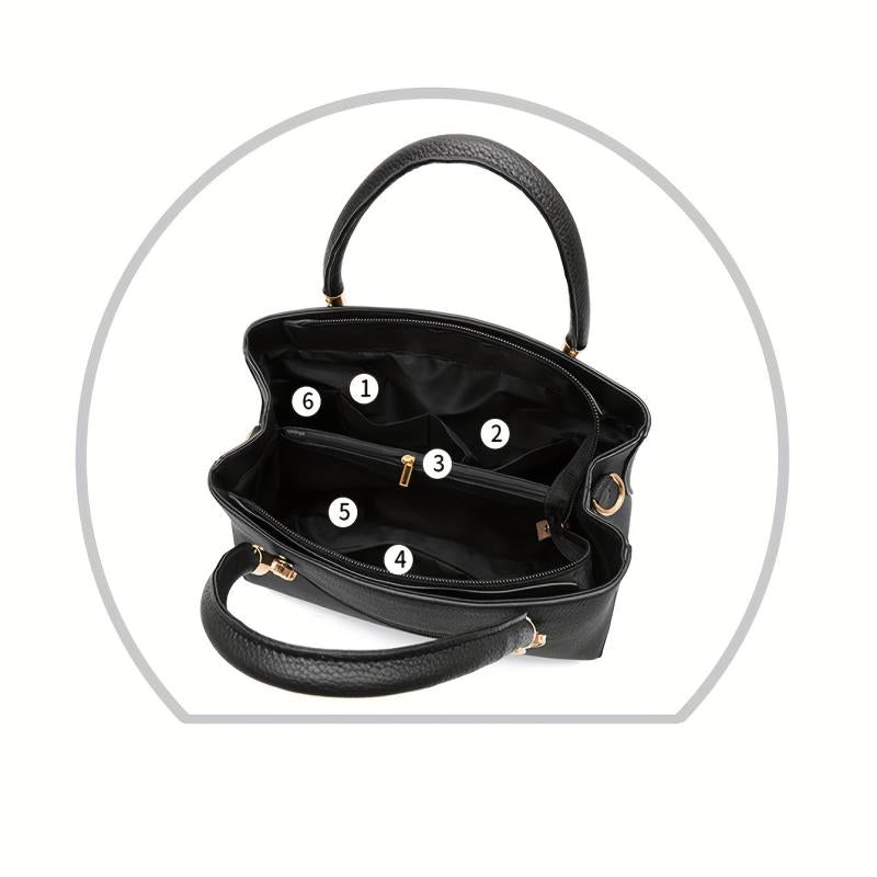 Classic Tote Satchel Bag Solid Shoulder Bag Women's Handbag