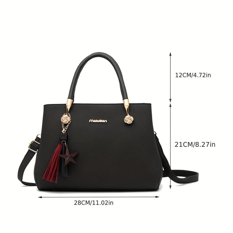 Classic Tote Satchel Bag Solid Shoulder Bag Women's Handbag