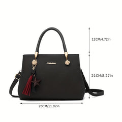 Classic Tote Satchel Bag Solid Shoulder Bag Women's Handbag
