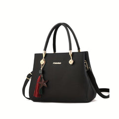 Classic Tote Satchel Bag Solid Shoulder Bag Women's Handbag