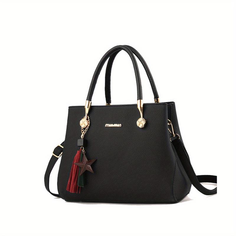 Classic Tote Satchel Bag Solid Shoulder Bag Women's Handbag