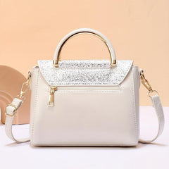 Glitter Flap Top Handle Handbag Stylish Shoulder Bag