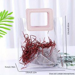 Clear PVC Double Handle Handbag Lightweight Wedding Gift Bag