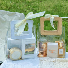 Clear PVC Double Handle Handbag Lightweight Wedding Gift Bag