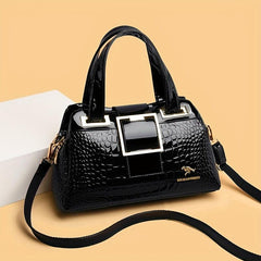 Crocodile Pattern Handbag Women's Patent Leather Shoulder Bag