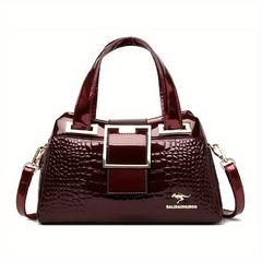 Crocodile Pattern Handbag Women's Patent Leather Shoulder Bag