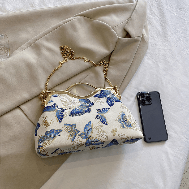 Butterfly Embroidered Handbag Chinese Style Vintage Chain Crossbody Bag