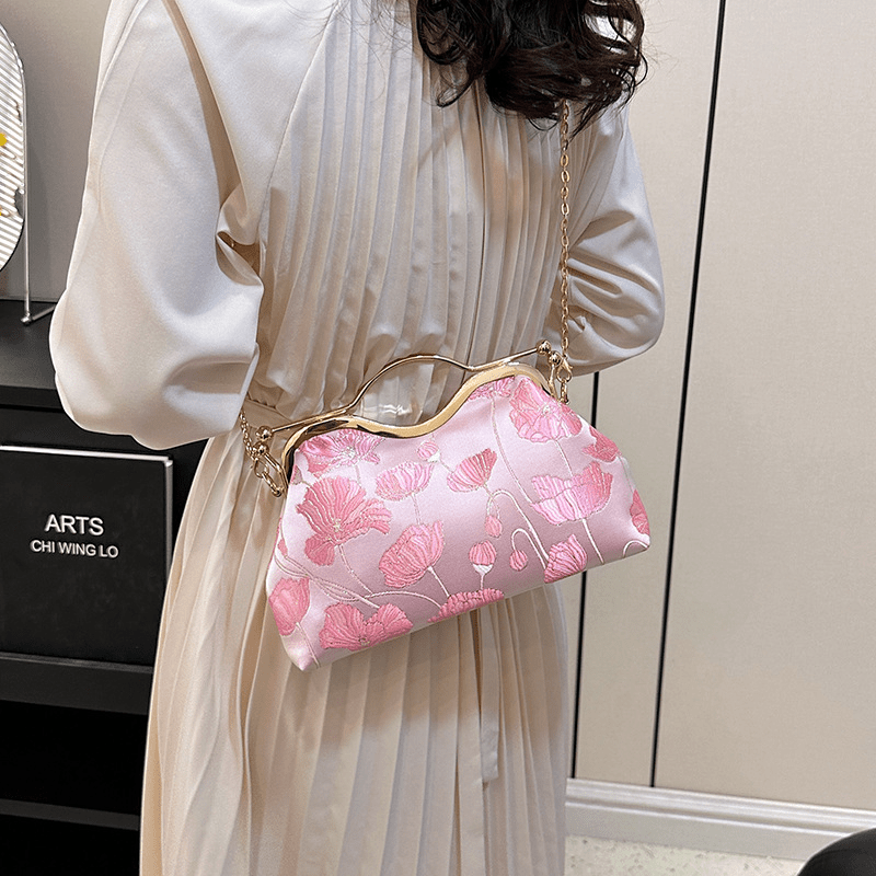 Butterfly Embroidered Handbag Chinese Style Vintage Chain Crossbody Bag