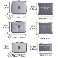 6 Pcs Luggage Packing Organizer Nylon Lightweight Handheld Packing Cubes