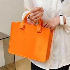 Minimalist Solid Satchel Bag Versatile Storage Handbag Lightweight Beach Bag