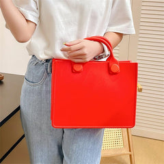 Minimalist Solid Satchel Bag Versatile Storage Handbag Lightweight Beach Bag