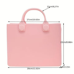 Minimalist Solid Satchel Bag Versatile Storage Handbag Lightweight Beach Bag